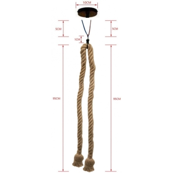 Lampa wisząca w stylu vintage podwójna z liny konopnej 200cm [13020000318]